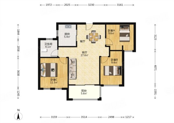 急售龙湖启元旁南山檀郡飞机户型三房精装