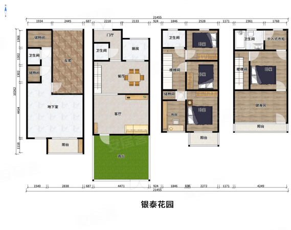 银泰花园别墅5室2厅3卫280㎡南465万