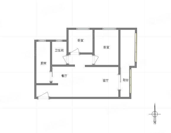 新鸥鹏凤凰城(二期B区)2室2厅2卫83㎡南北53万