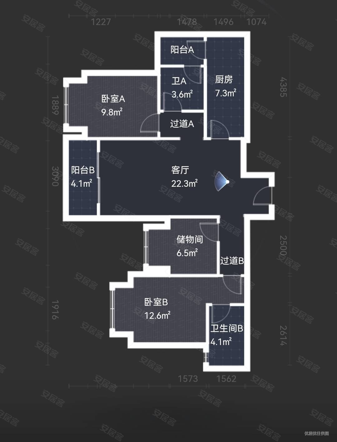 学樘府,清水3房2位朝东,视野开阔,近尖顶坡站,可