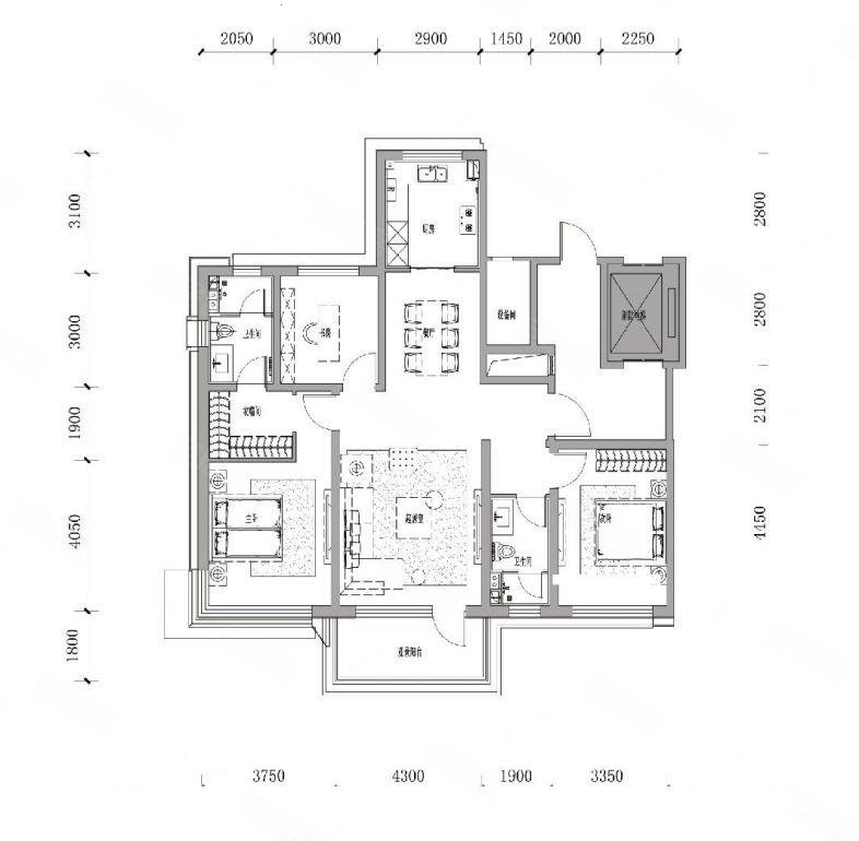 元宝户型!,海信君澜二手房,1650万,3室2厅,2卫,186.02平米-青岛安居客
