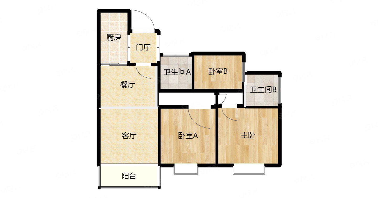 全小区户型还有一套150万恒大名都精装3室双卫