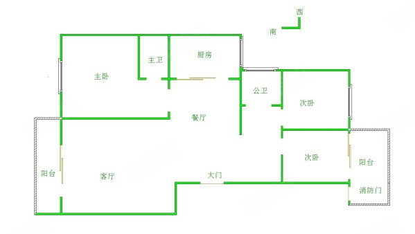 永富花园3室2厅2卫120.36㎡南北69.8万