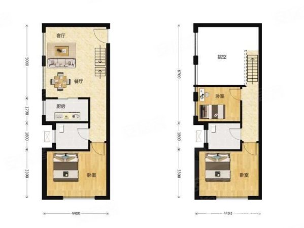 帝王国际(商住楼)2室2厅2卫60㎡南75万