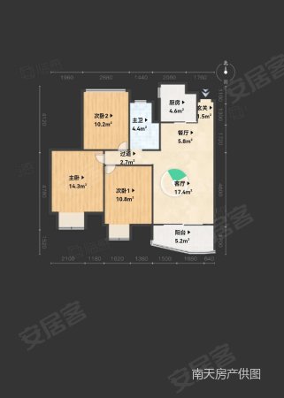 金桥水岸花园3室2厅1卫99㎡南219万