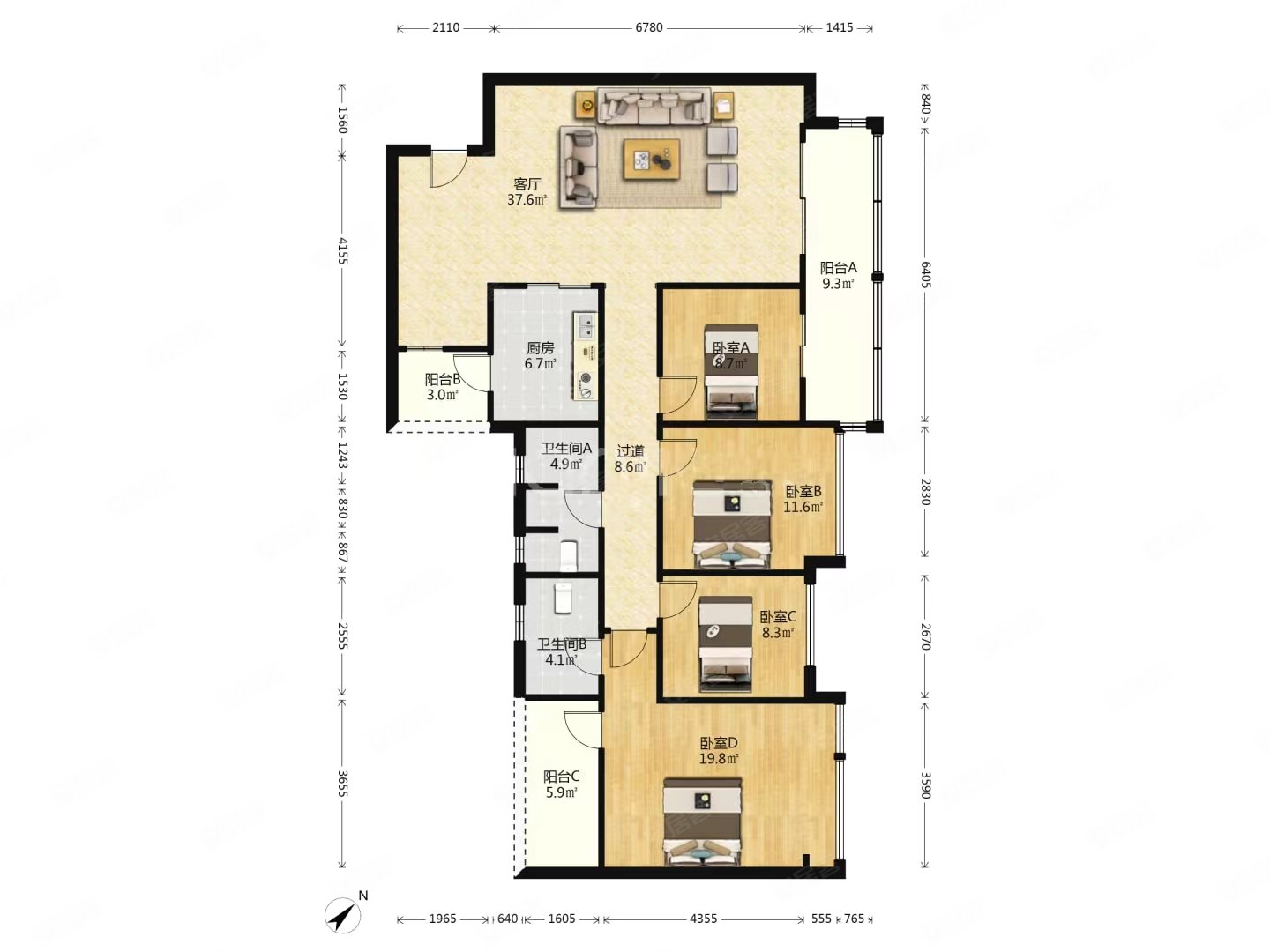 急售龙越熙城精装套四双卫 中间楼层采光好 小区新随时看房,龙樾熙城