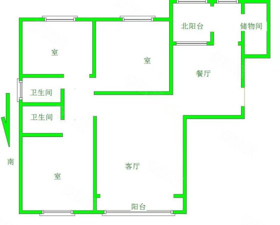 恒大名都3室2厅2卫149㎡南北160万