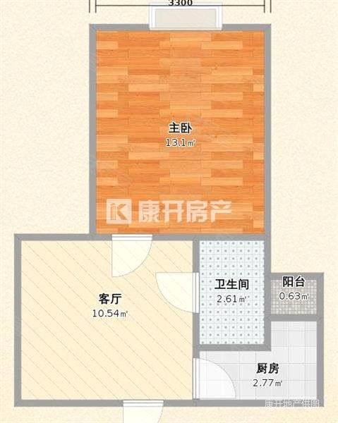 上院(南区)1室1厅1卫46.55㎡南123万