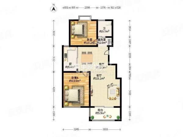 【多图】远洋悦庭,杨行租房,一号线富锦路 远洋悦庭 实体次卧 全女生