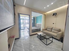 泉州石狮狮城国际广场泰禾，新国泰附近，精装一房一厅，带投影幕布，落地窗大阳台出租房源真实图片