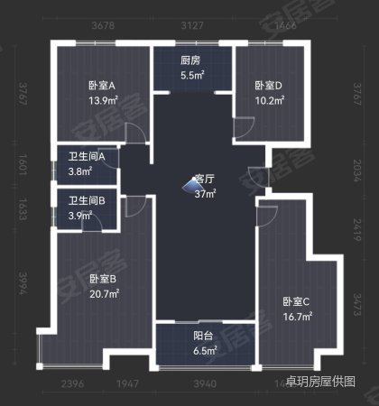 中旅海泉湾公馆4室2厅2卫143㎡南北175万