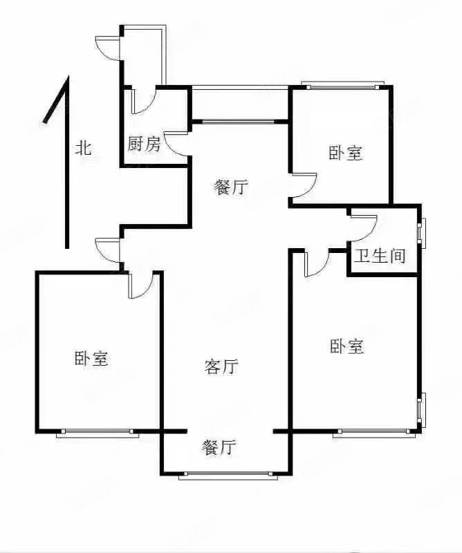 塑配小区3室2厅1卫88㎡南北47万