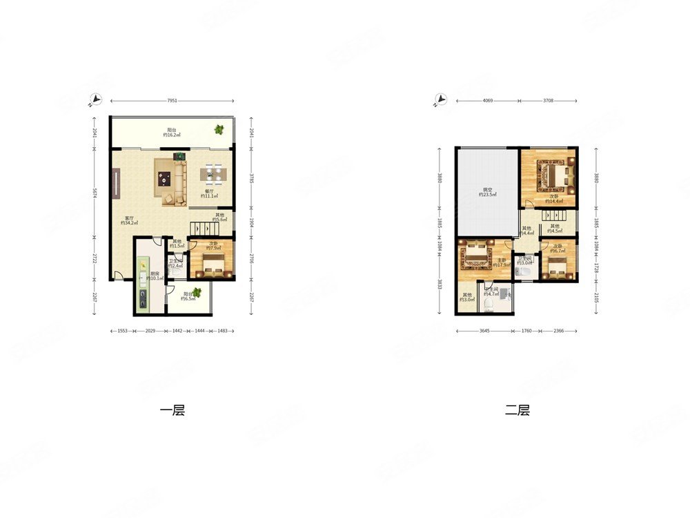 前海鸿荣源品质次新小区中空复式4房精装修楼下双地铁线