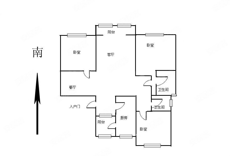 海祥豪庭3室2厅2卫134.52㎡南北70万