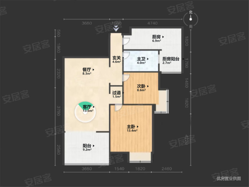 金科观天下(西区)2室2厅1卫95.01㎡南120万