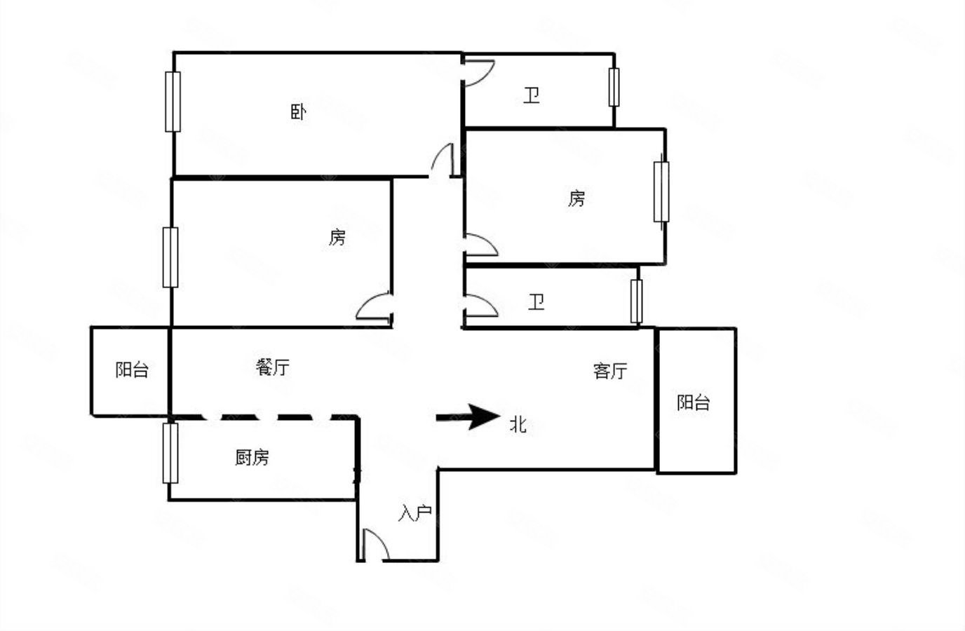 3室2厅美的旭辉城南北通透精装修电梯房居家自住保