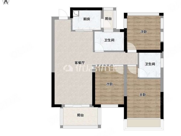 阳光城丽景湾 3室2厅2卫 96平 南北通透 精装修,邕宁租房-南宁58安居