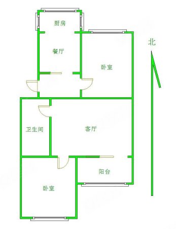 龙庆望都佳园2室1厅1卫85.84㎡南北90万