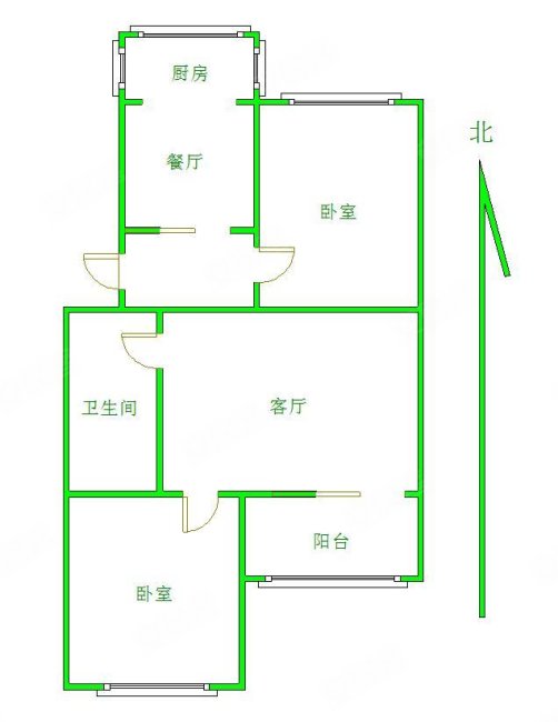 龙庆望都佳园2室1厅1卫85.84㎡南北90万