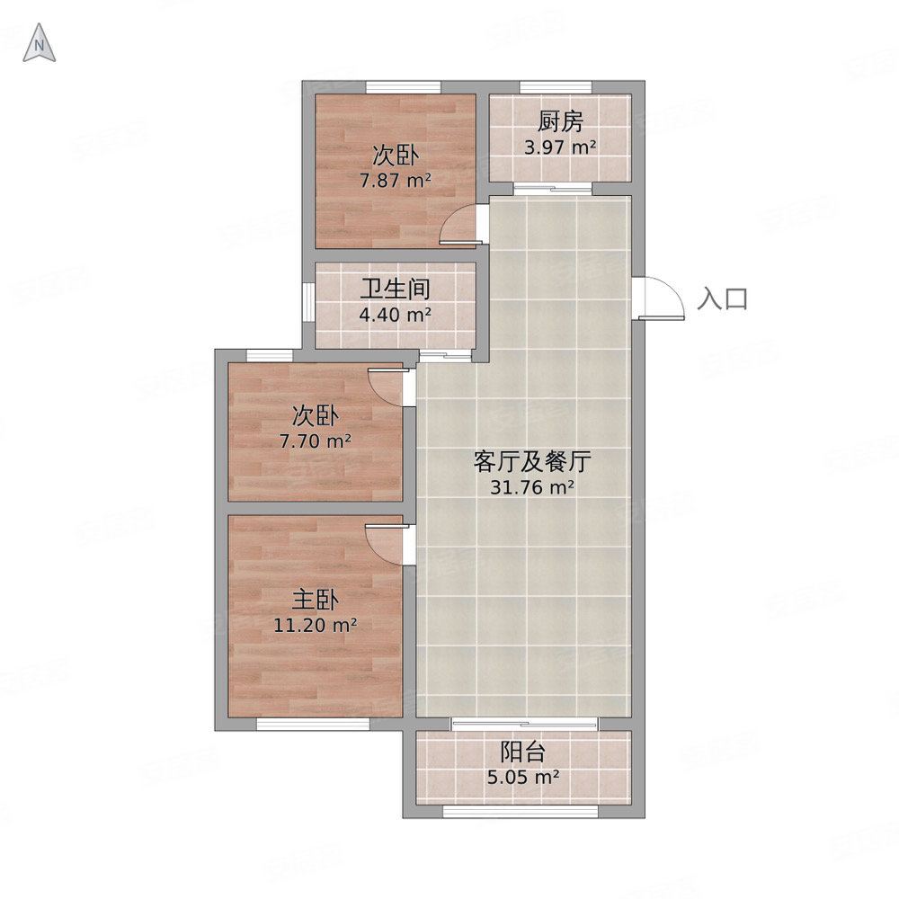 法姬娜欧洲城3室2厅1卫107㎡南北72.8万