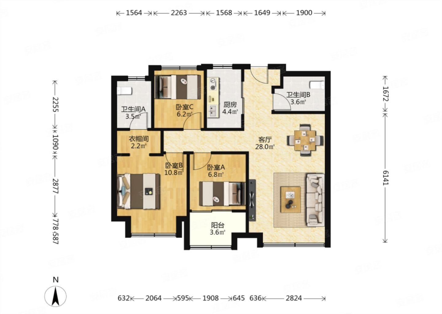 新小区,人车分流,满三年税费少,好楼层,配套齐全,中骏融信雍景台二手