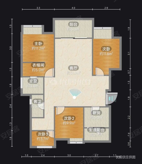 金科中建博翠长江4室2厅2卫119.36㎡南170万