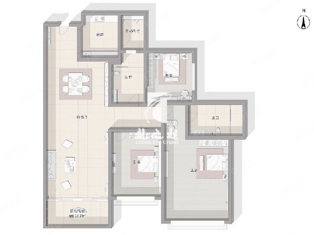 顺德自在城3室2厅2卫89.68㎡南90万