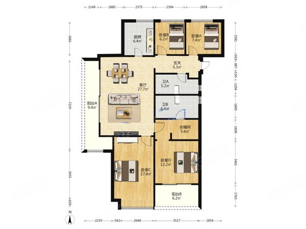 【多图】翠湖香山玉兰苑,唐家湾租房,金凤小学旁 翠湖香山玉兰苑 4房2