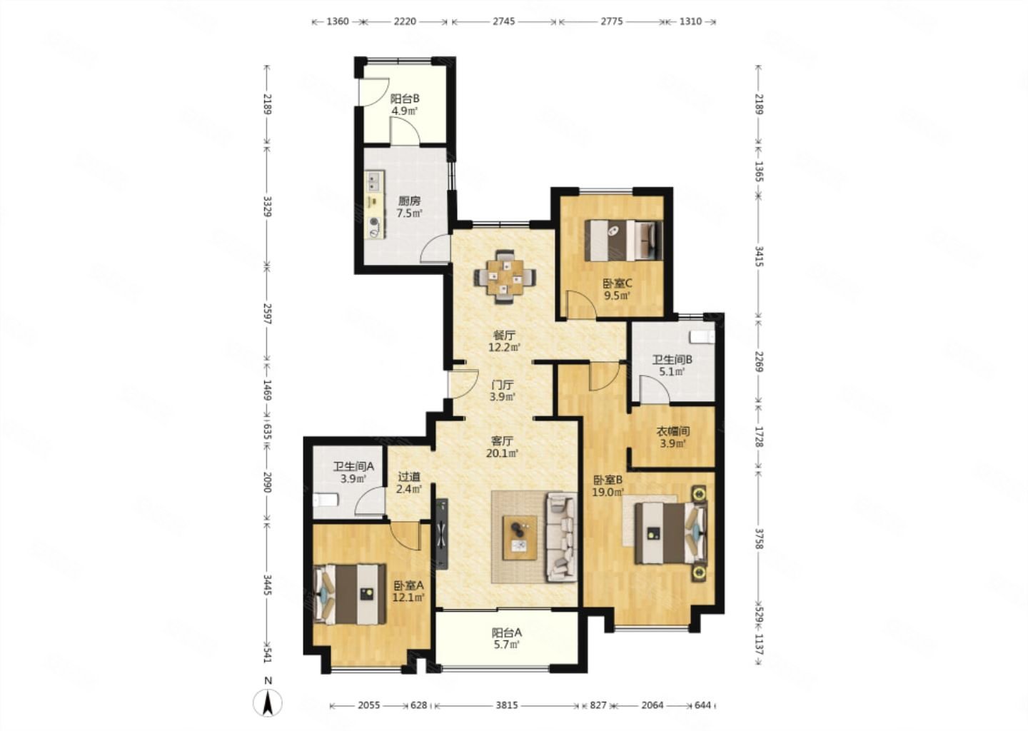 次新法式园林小区,全屋定制法式潮流家具,满二无大税,融创星美御二手