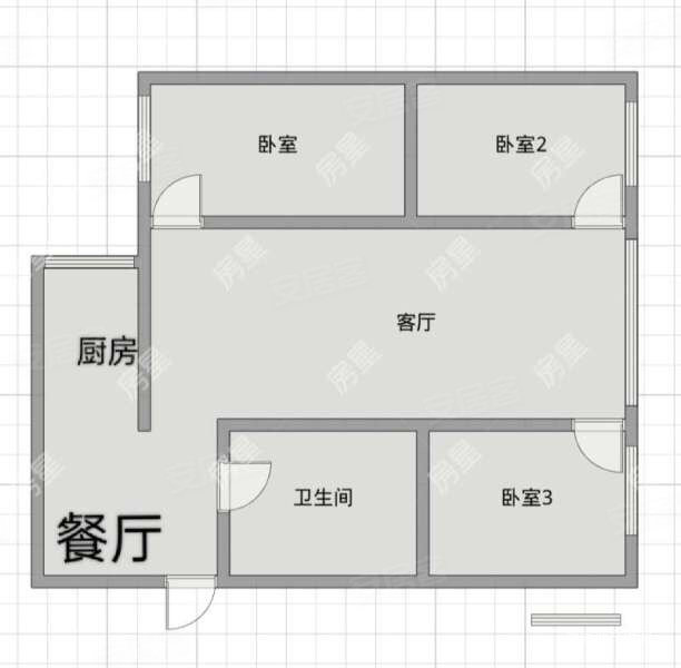 梁源小区4组团3室2厅1卫79.9㎡南北57.8万