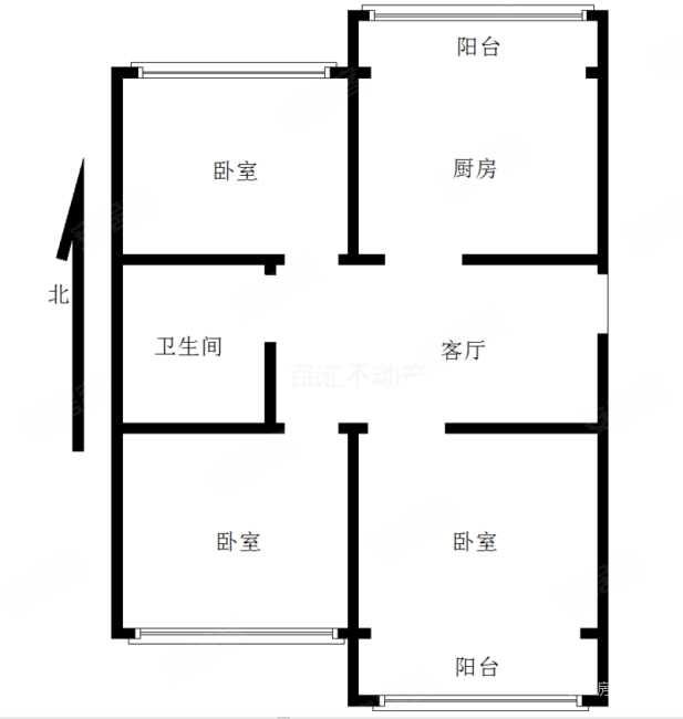 府北社区3室1厅1卫111.06㎡南北110万