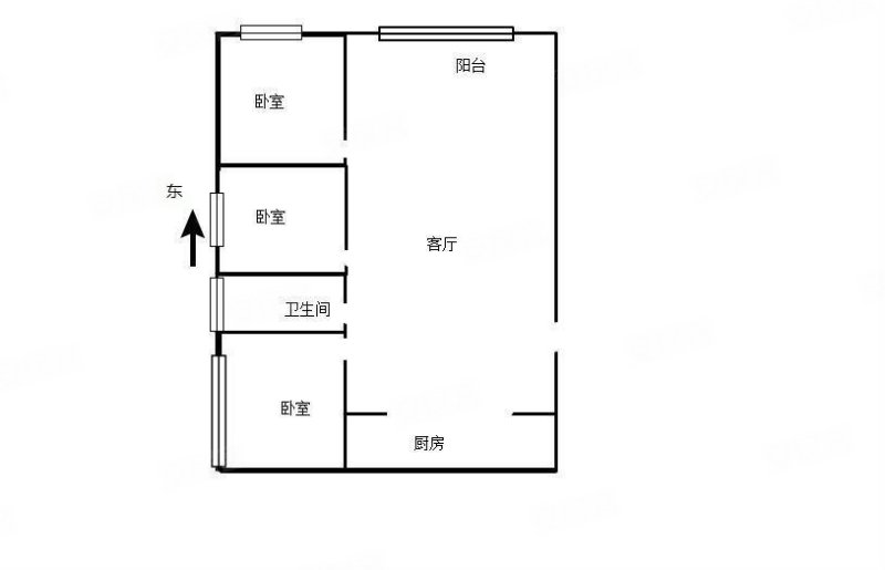 滨江俊园(2期)3室2厅2卫106㎡东120万