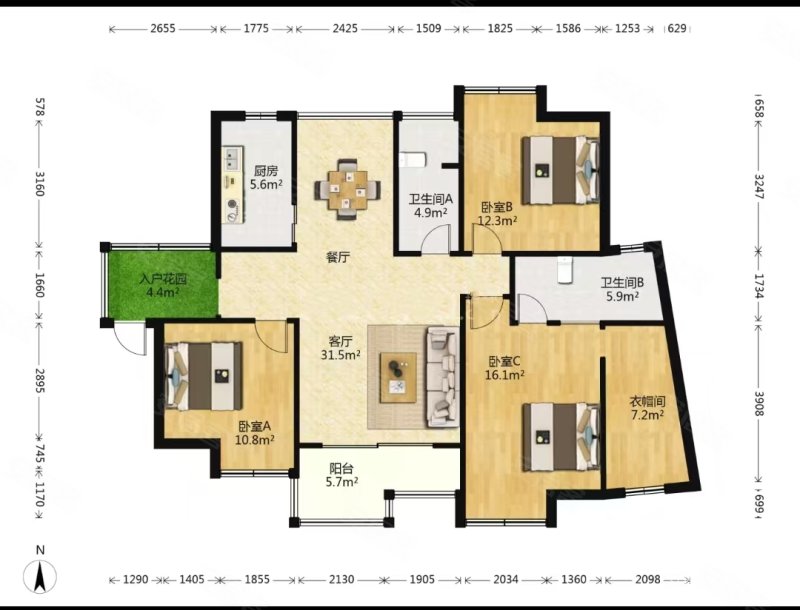 价格可谈 保利华都南北通透三房出售 对华一初 五环嘉园旁