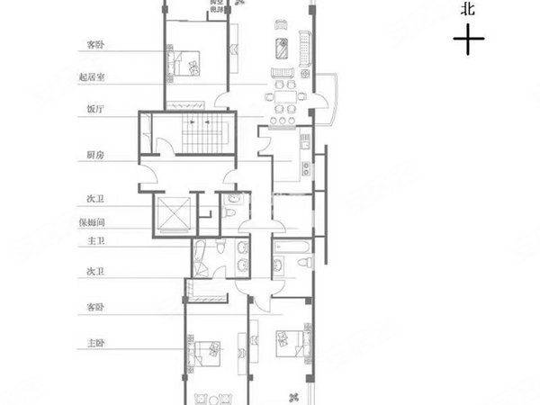 北京西城金融街金宸国际公寓金融街 金宸公寓 3室2厅3卫  两房朝南有