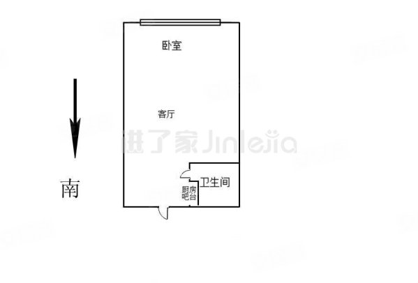 时代奥城商住楼1室1厅1卫34.09㎡南北65万