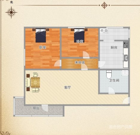 南厂住宅(中区)2室1厅1卫62.4㎡南北120万