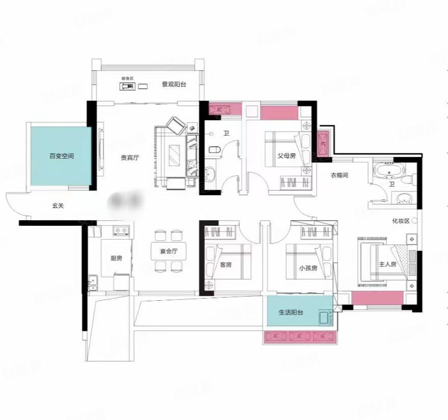 利通长兴城5室2厅4卫198㎡南258万