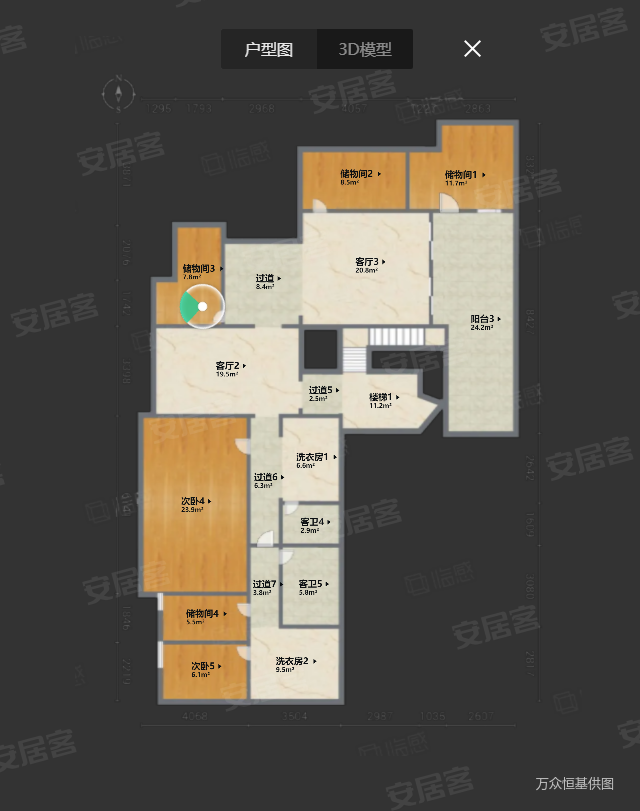 御汤山东区7室4厅6卫384.57㎡南北2180万