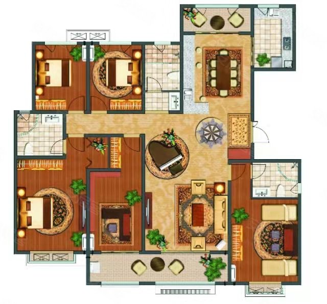 满二住房电梯房5室2厅395平采光好周边商圈成