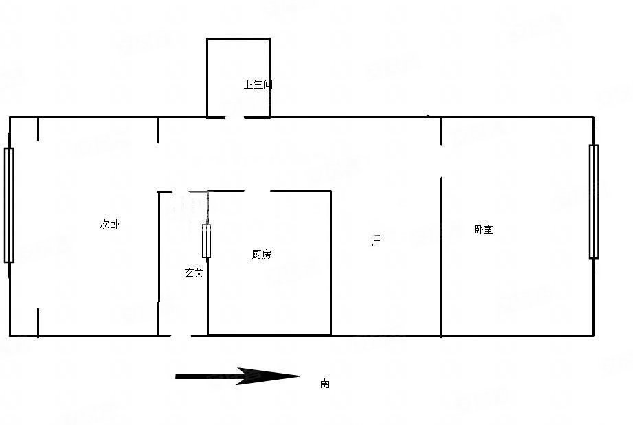 康桥里2室1厅1卫58.62㎡南北105万