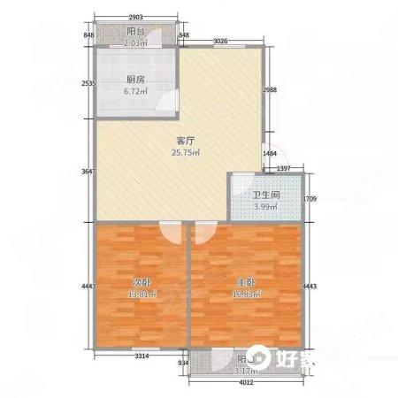 北分厂家属区2室1厅1卫66.5㎡南北465万