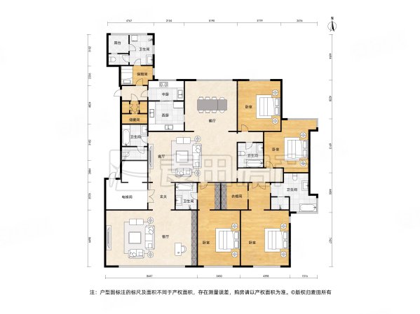 合生霄云路8号4室3厅4卫453.31㎡南北4899万