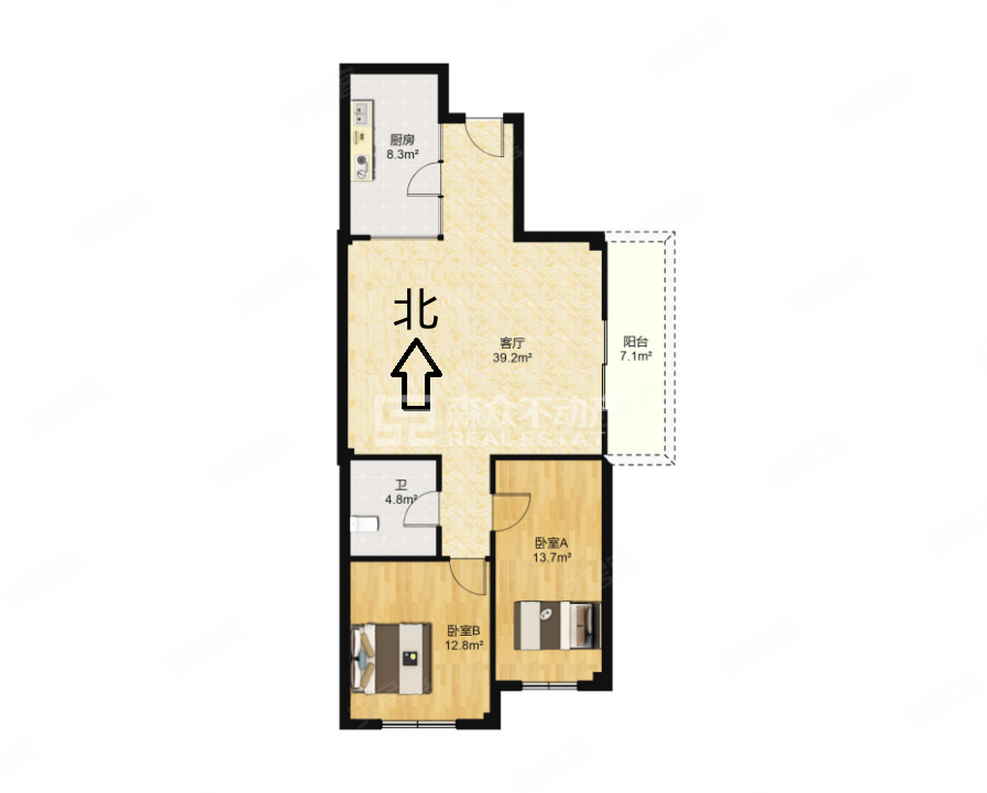 河畔花园满五2室2厅电梯房楼层好视野无遮挡