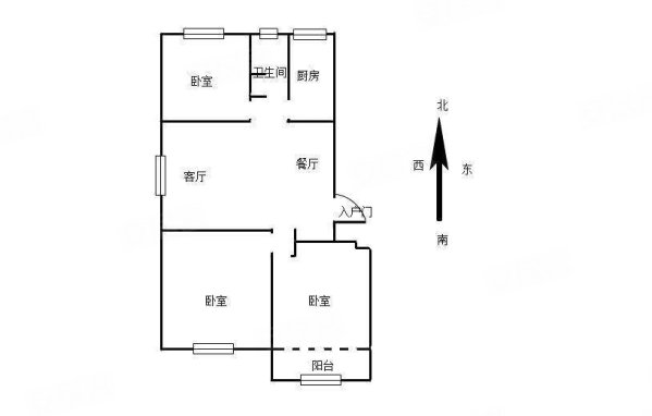 弥河玉城瑞苑3室2厅1卫109.8㎡南北92.8万