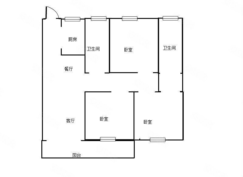 中梁江山印3室2厅2卫109㎡南北73万