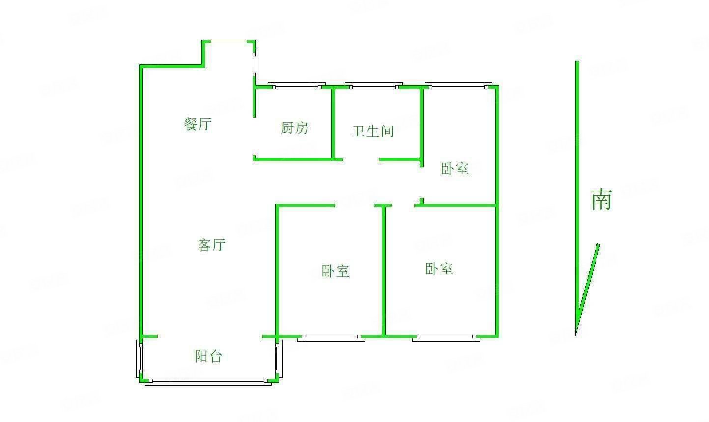 中间楼层满两年,建业定鼎府三期二手房,80万,3室2厅,1卫,97平米-洛阳