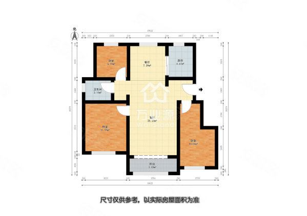 新城金樾府3室2厅1卫99.61㎡南北175万