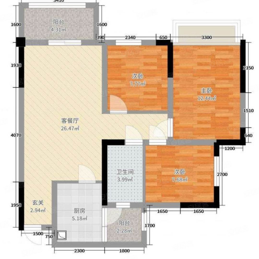 急售渝北金科空港城南北通透新小区临地铁精装修