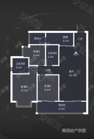 俊发龙泉俊园3室2厅2卫107㎡西南147万