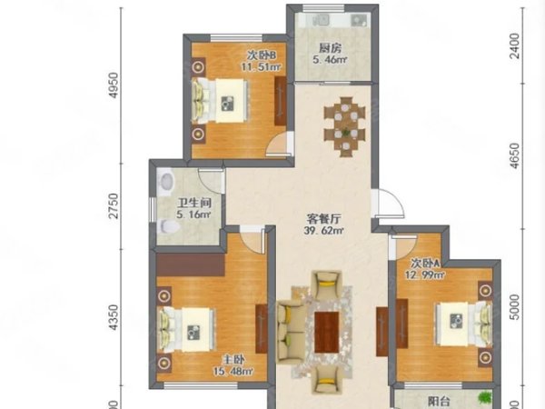 淄博张店理工大学金石绿城金石绿城 三室 拎包入住房源采光好,南北通透,业主诚意出出租房源真实图片
